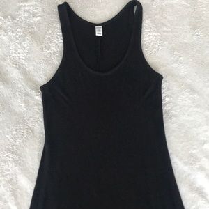 Black cotton pseudo razorback tank maxidress